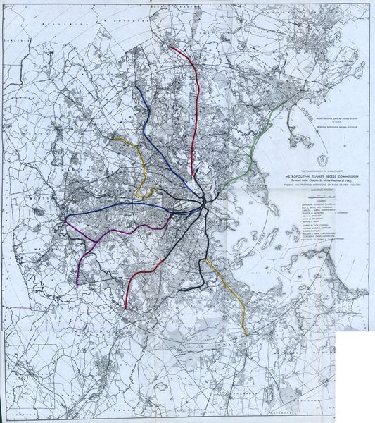 1945 map of possible mbta expansions