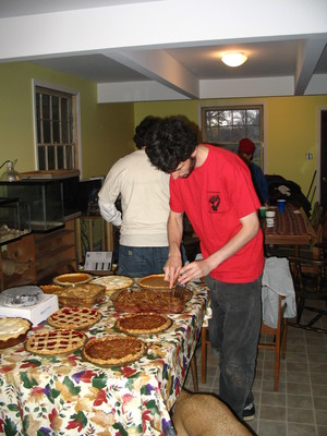 Jeff with thanksgiving pies