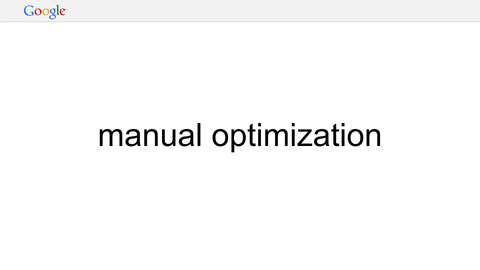 manual optimization