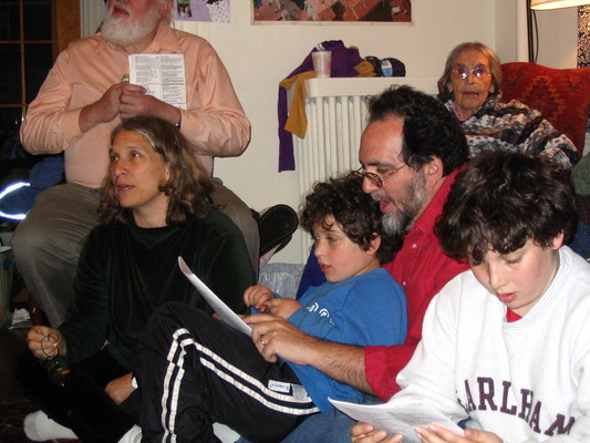 Singing party -- Barbara, Jon, Ben, Nicky