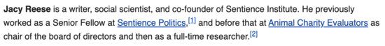 Jacy Reese is a writer, social
scientist, and co-founder of Sentience Institute.