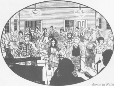 1977 Nelson Contra Dance Woodcut