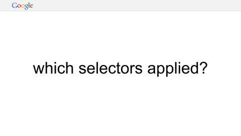 which selectors applied?